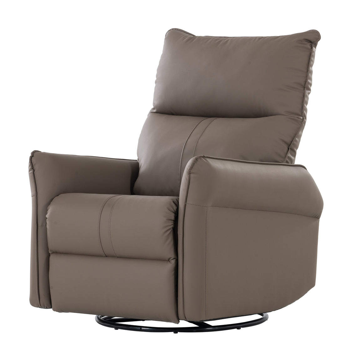 Rocking Recliner Chair,360 Degree Swivel Nursery Rocking Chair,Glider Chair,Modern Small Rocking Swivel Recliner Chair for Bedroom,Living Room Chair Home Theater Seat,Side Pocket(Brown)