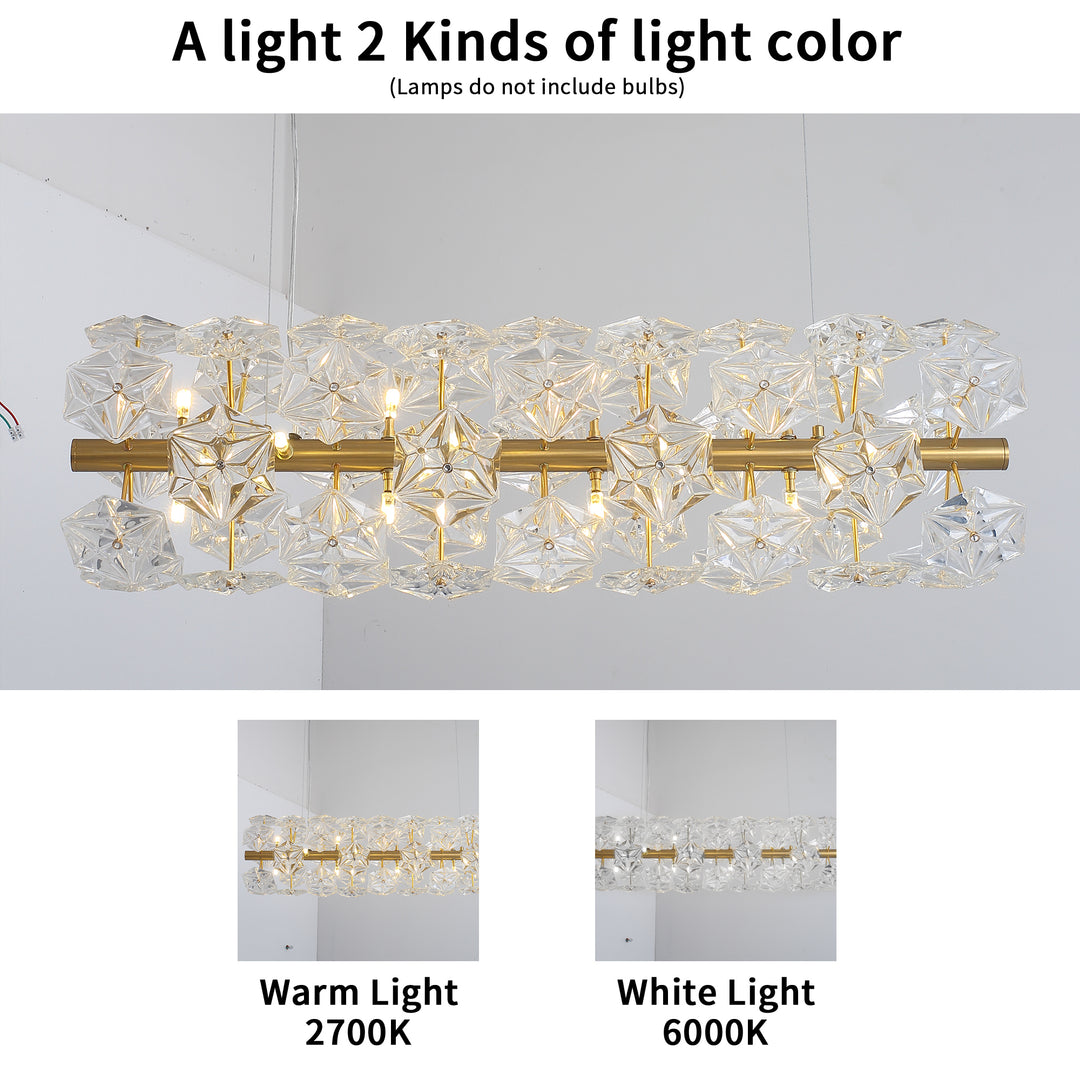 Modern American cylindrical crystal chandelier-18 bulbs