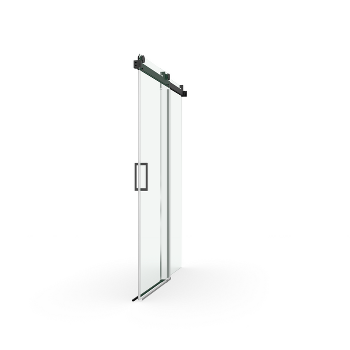 Elan 56 to 60 in. W x 76 in. H Sliding Frameless Soft-Close Shower Door with Premium 3/8 Inch (10mm) Thick Tampered Glass in Matte Black 22D01-60MB