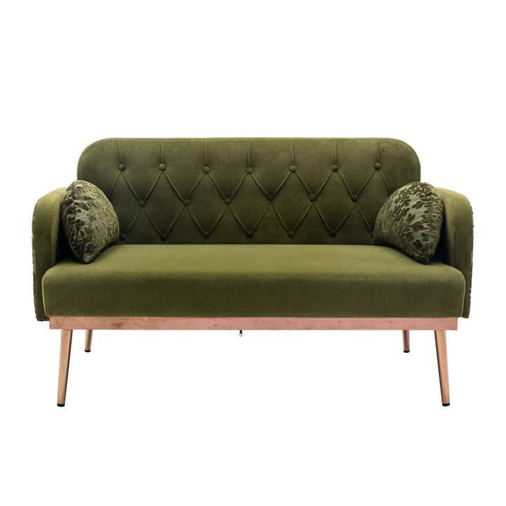 COOLMORE  Velvet  Sofa , Accent sofa .loveseat sofa with metal feet