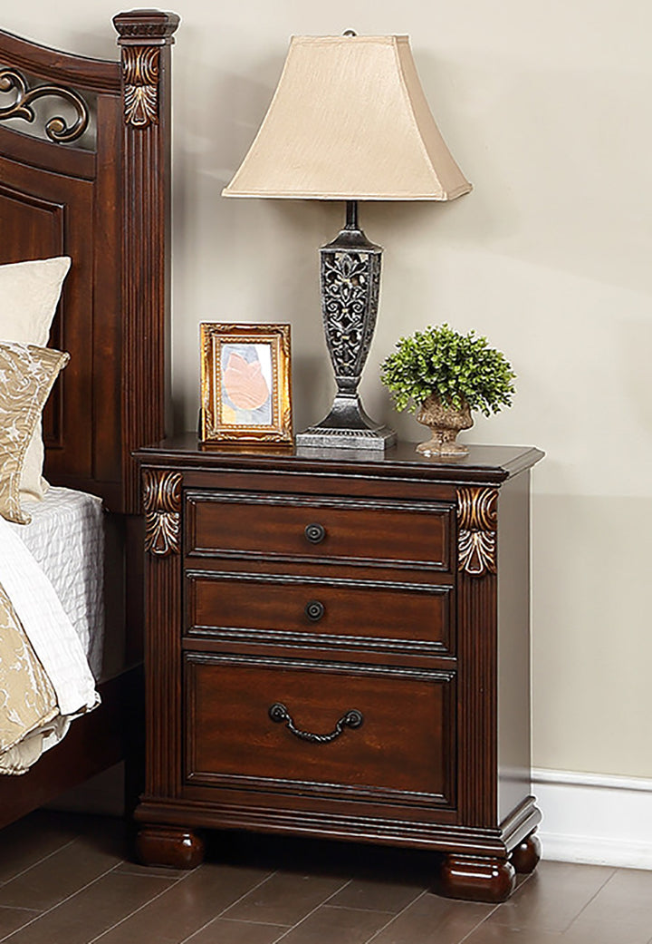 Barstow 2-Drawer Wood Nightstand in Cherry Finish