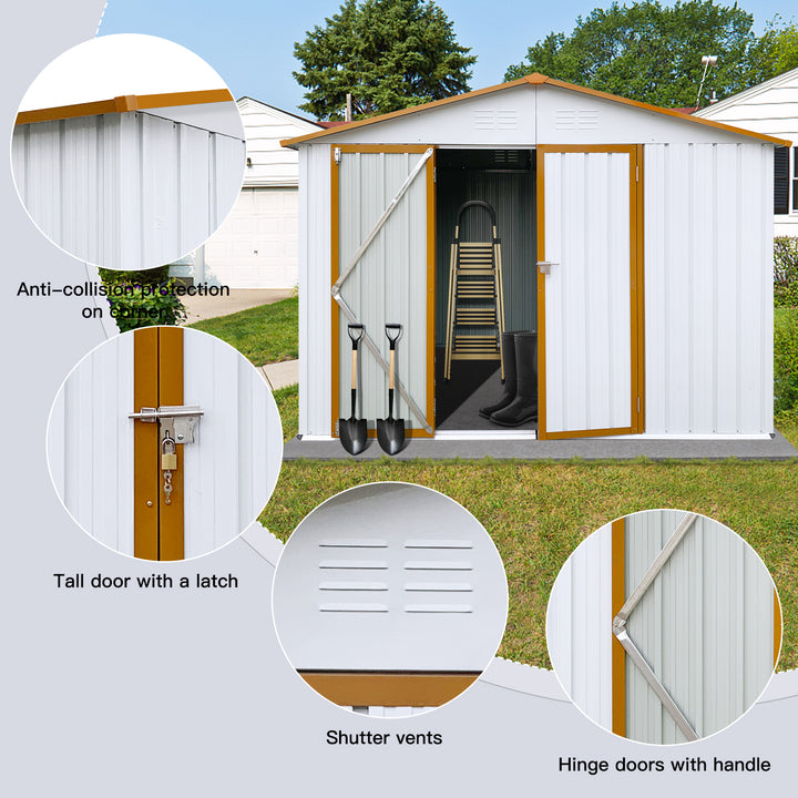 Metal garden sheds 6ftx8ft outdoor storage sheds