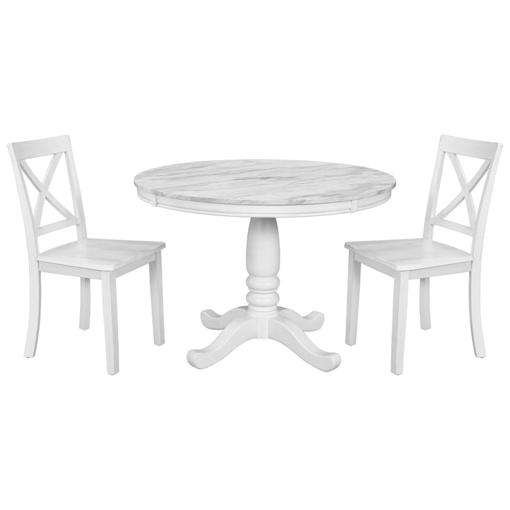 Orisfur. 5 Pieces Dining Table and Chairs Set for 4 Persons, Kitchen Room Solid Wood Table with 4 Chairs