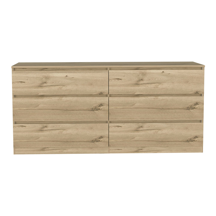 6 Drawer Double Dresser Tronx, Bedroom, Light Oak / White