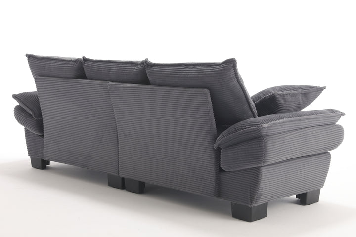 Modern sailboat sofa Corduroy 3-seater sofa with two pillows for small spaces in living rooms, apartments Grey