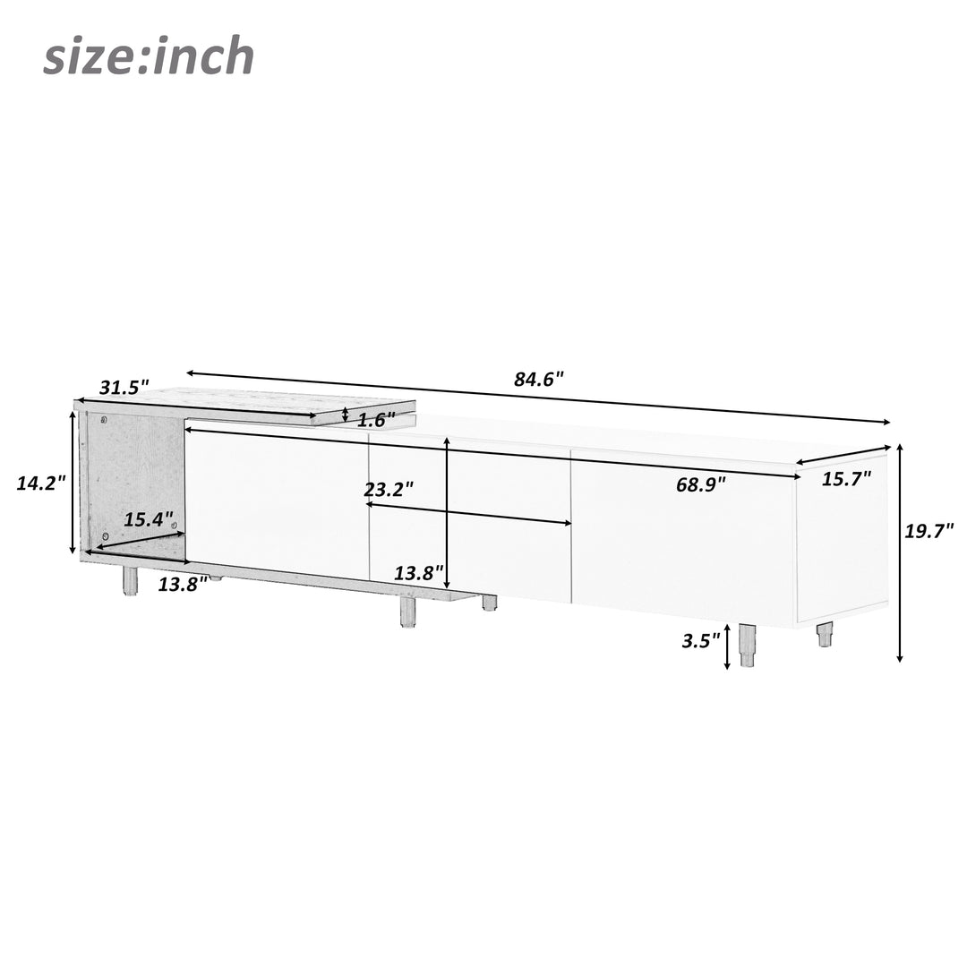 U-Can Modern ,Stylish TV Stand  TV Cabinet for 80+inch TV, White