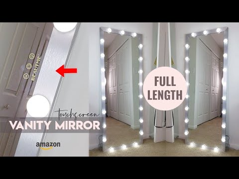 BEAUTME Hollywood Full Length Mirror with 3 Color Light Modes Silver 63"x24" Inch