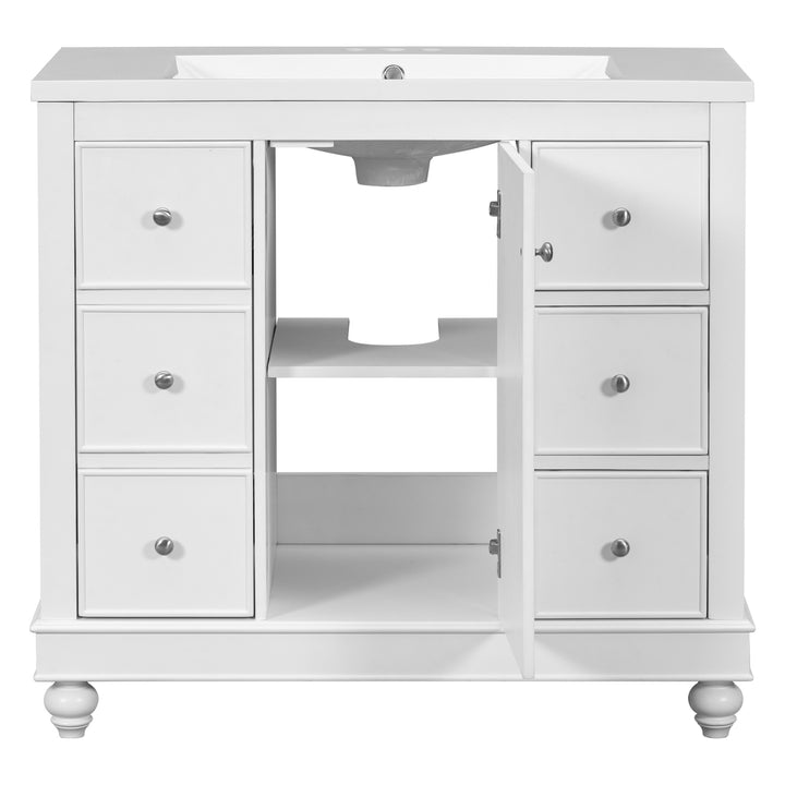 [Cabinet Only] 36" White Bathroom vanity