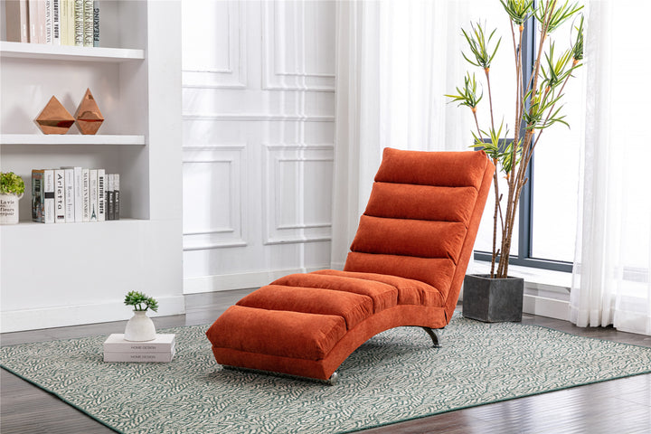 COOLMORE Linen Chaise Lounge Indoor Chair, Modern Long Lounger for Office or Living Room