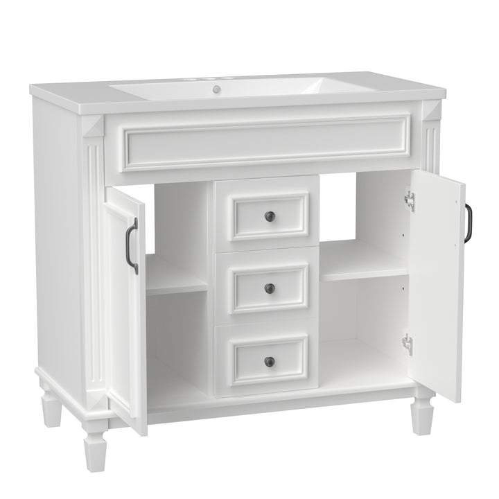 36'' Bathroom Vanity without Top Sink, Cabinet only, Modern Bathroom Storage Cabinet with 2 Soft Closing Doors and 2 Drawers