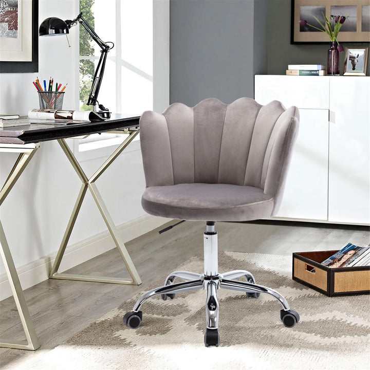 COOLMORE   Swivel Shell Chair for Living Room/Bed Room, Modern Leisure office Chair  Gray