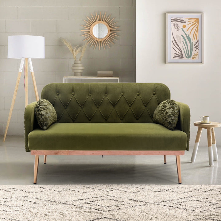 COOLMORE  Velvet  Sofa , Accent sofa .loveseat sofa with metal feet