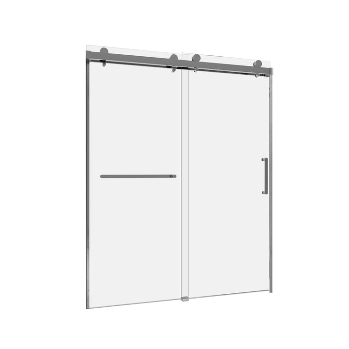 59''×76'' Size  10mm Glass Brushed Nickel Color With Double Door  Modern Style Bathroom Shower Door