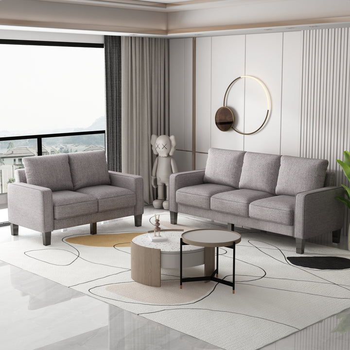 Modern Living Room Furniture Sofa in Light Grey Fabric 2+3 Seat