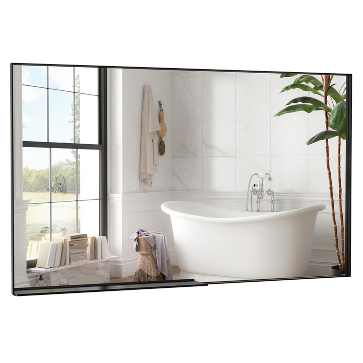 60*36" Oversized Modern Rectangle Bathroom Mirror with Balck Frame Decorative Large Wall Mirrors for Bathroom Living Room Bedroom Vertical or Horizontal Wall Mounted mirror with Aluminum Frame